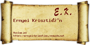 Ernyei Krisztián névjegykártya