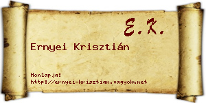 Ernyei Krisztián névjegykártya